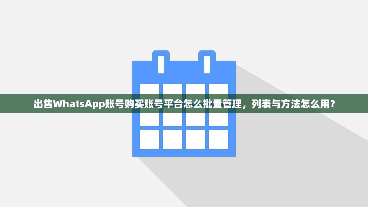 出售WhatsApp账号购买账号平台怎么批量管理,列表与方法怎么用?