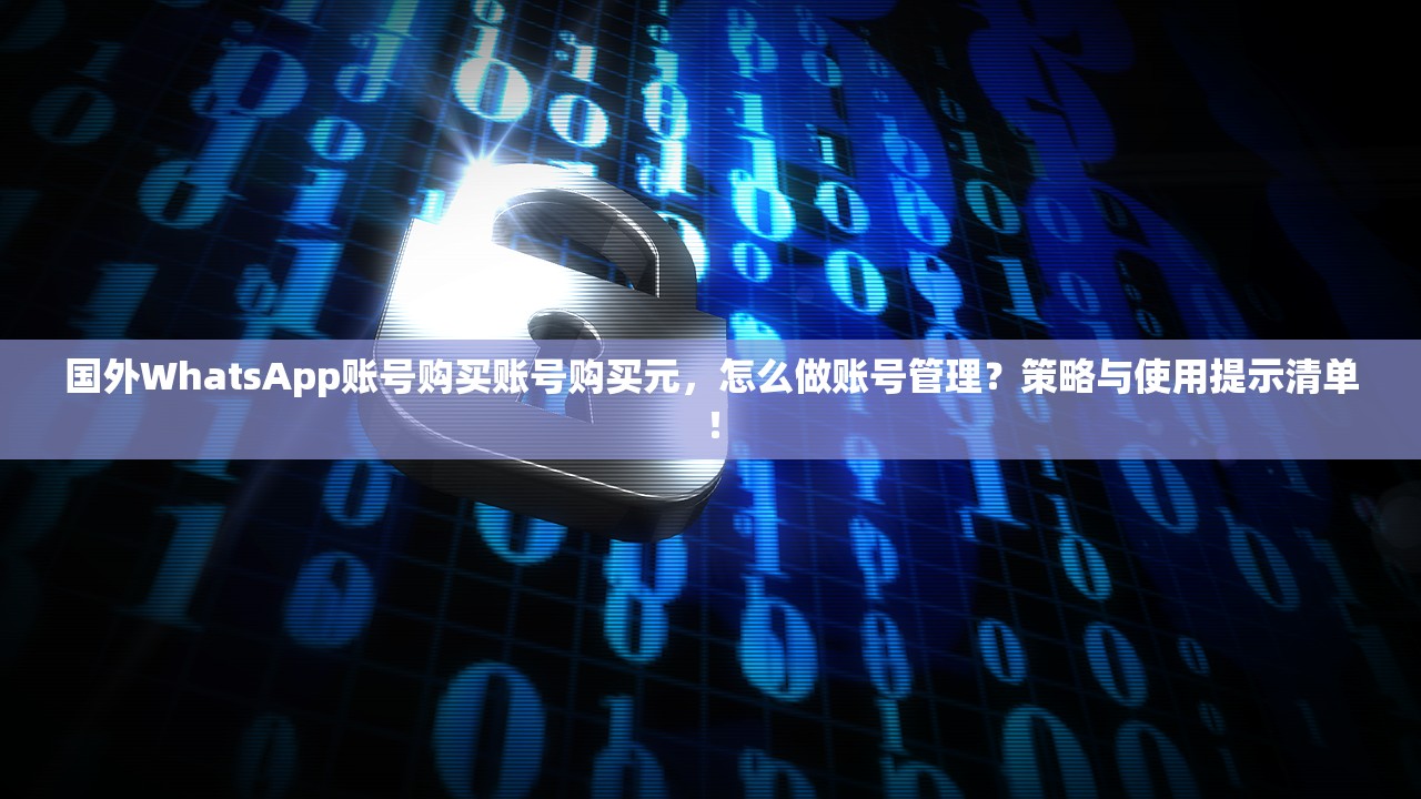 国外WhatsApp账号购买账号购买元,怎么做账号管理?策略与使用提示清单!